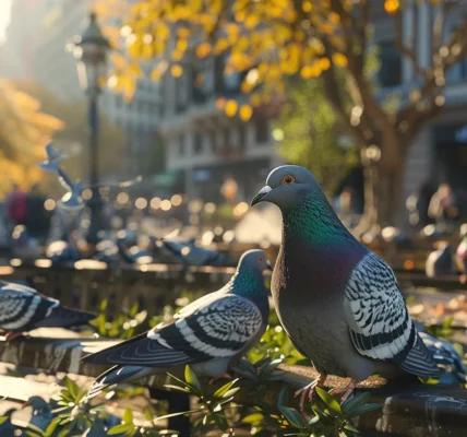 pigeons dans les centres urbains