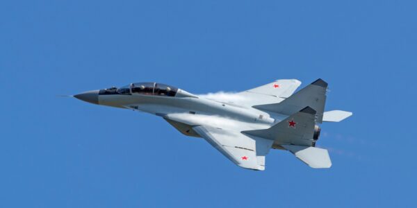 aerobatic MiG-29 perfoming demonstration flight