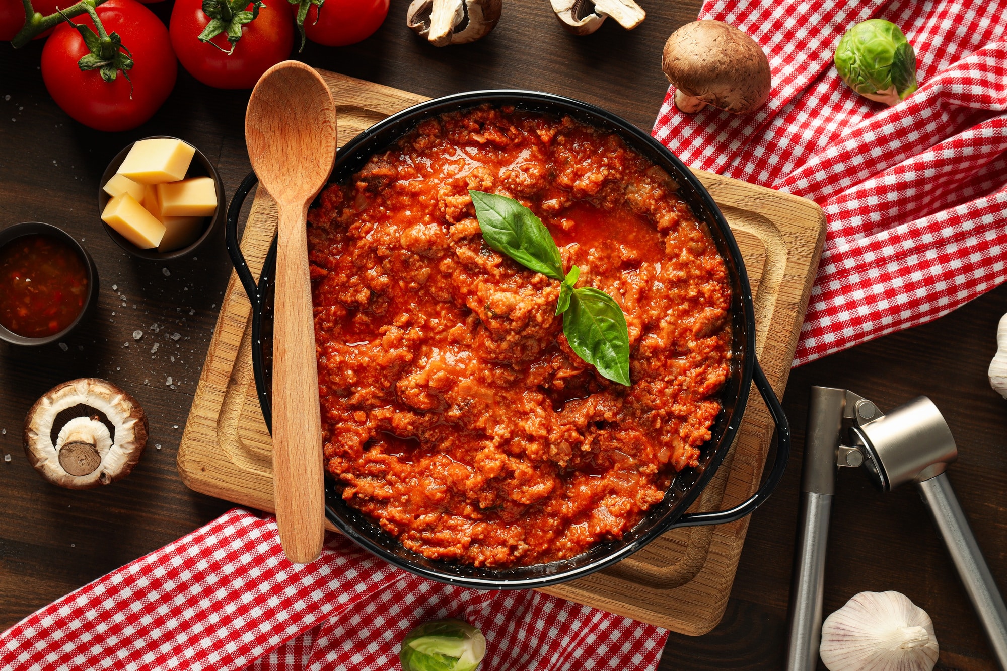 Bolognese sauce, concept of tasty and delicious food