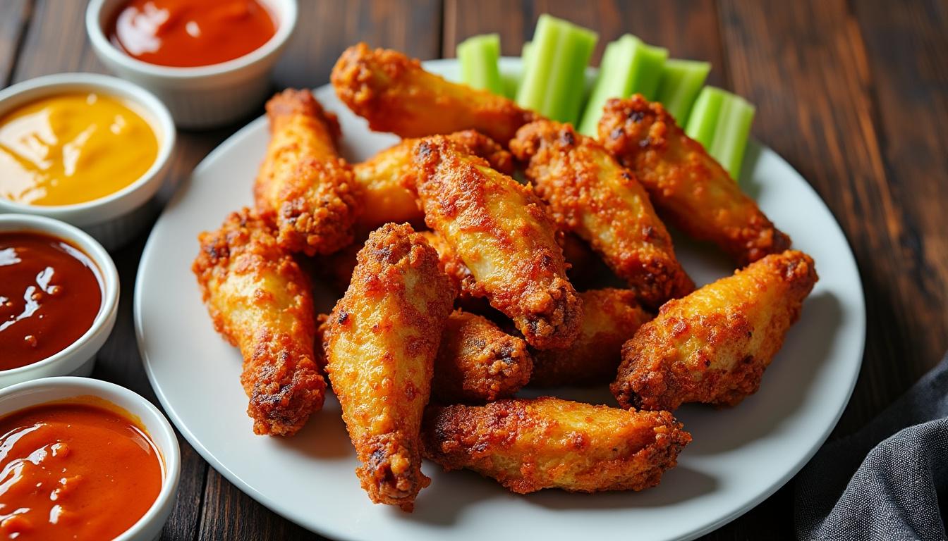 découvrez la recette parfaite pour des ailes de poulet épicées à la friteuse à air. savourez un plat croustillant et savoureux, idéal pour les amateurs de poulet qui souhaitent allier goût et légèreté. parfait pour les soirées entre amis ou un dîner en famille!