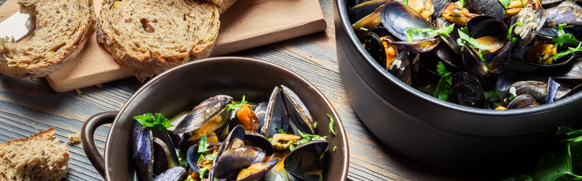manger moules cuites