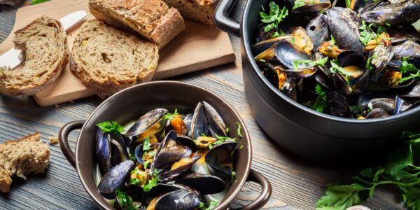 manger moules cuites
