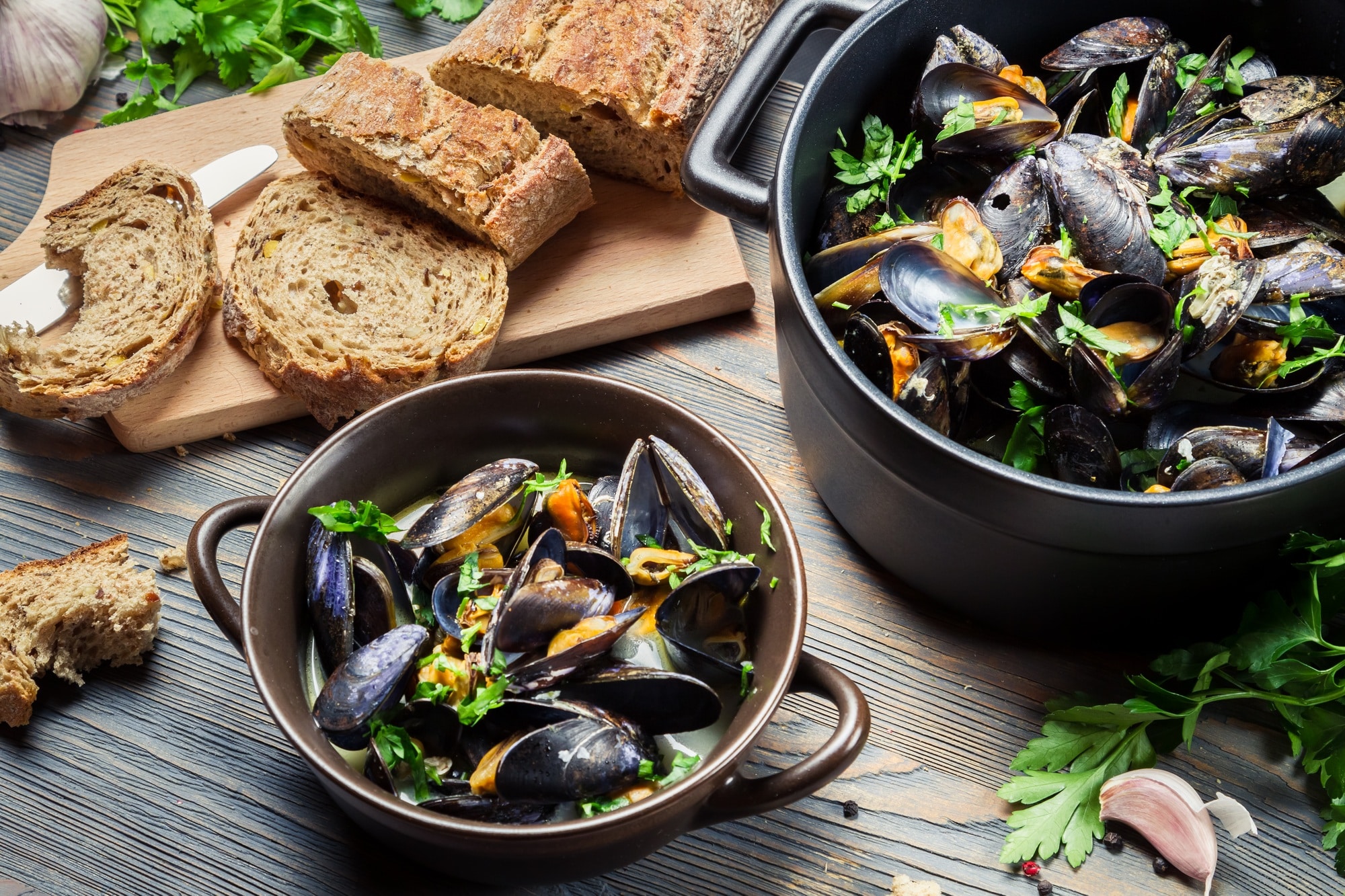 manger moules cuites