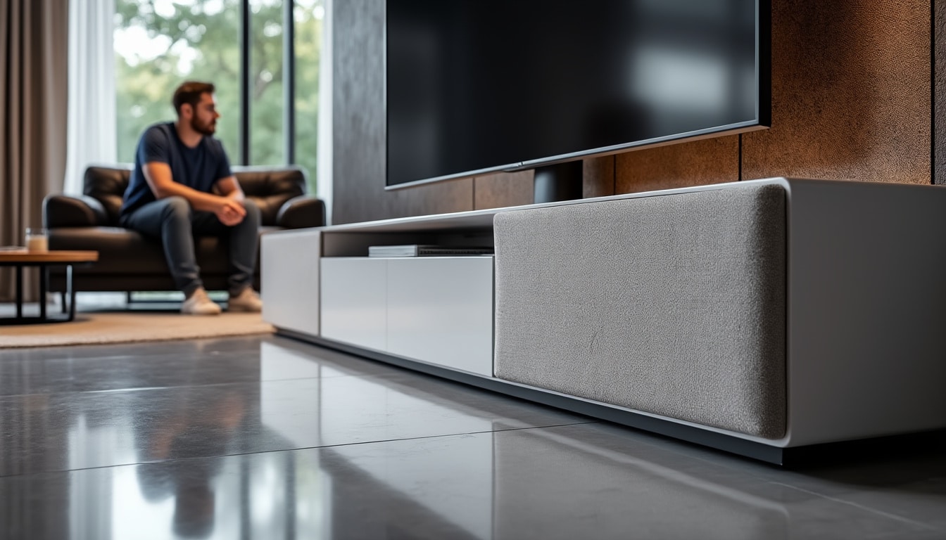 découvrez le meuble tv à led blanc laqué horizon, alliant design contemporain et praticité. offrez à votre salon une touche moderne et élégante avec ce meuble fonctionnel et lumineux.