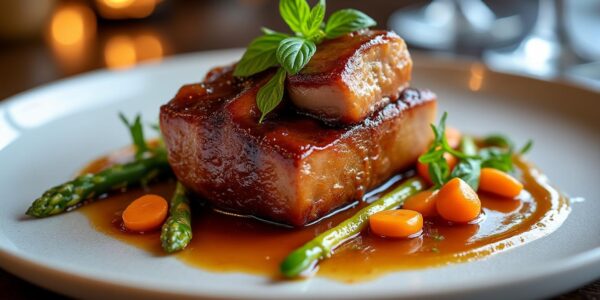 découvrez une recette élégante de canard confit accompagné d'une sauce au foie gras pour impressionner vos convives lors de vos repas.