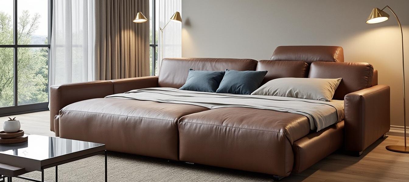découvrez notre sélection de canapés convertibles en cuir alliant design élégant et fonctionnalité optimale pour un intérieur à la fois moderne et confortable.