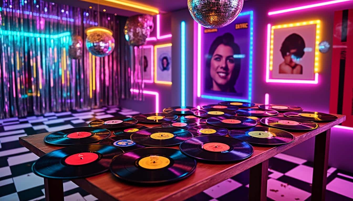 plongez dans l'ambiance disco rétro avec nos accessoires incontournables pour une fête inoubliable et pleine de style vintage.