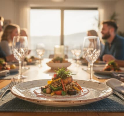 découvrez les avantages d'un menu végétarien pour vos invités lors de votre prochaine soirée : santé, diversité et respect de l'environnement au coeur de votre repas.