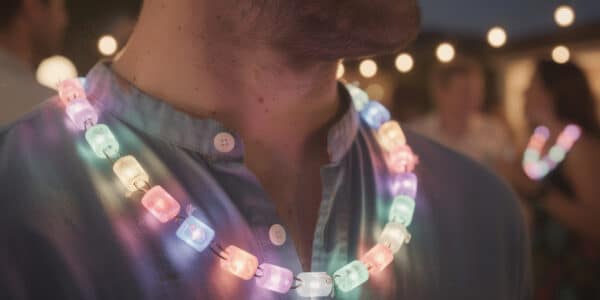 découvrez les colliers lumineux pour soirée, symboles parfaits de fête et de créativité, idéals pour illuminer vos événements et apporter une touche originale à vos célébrations.