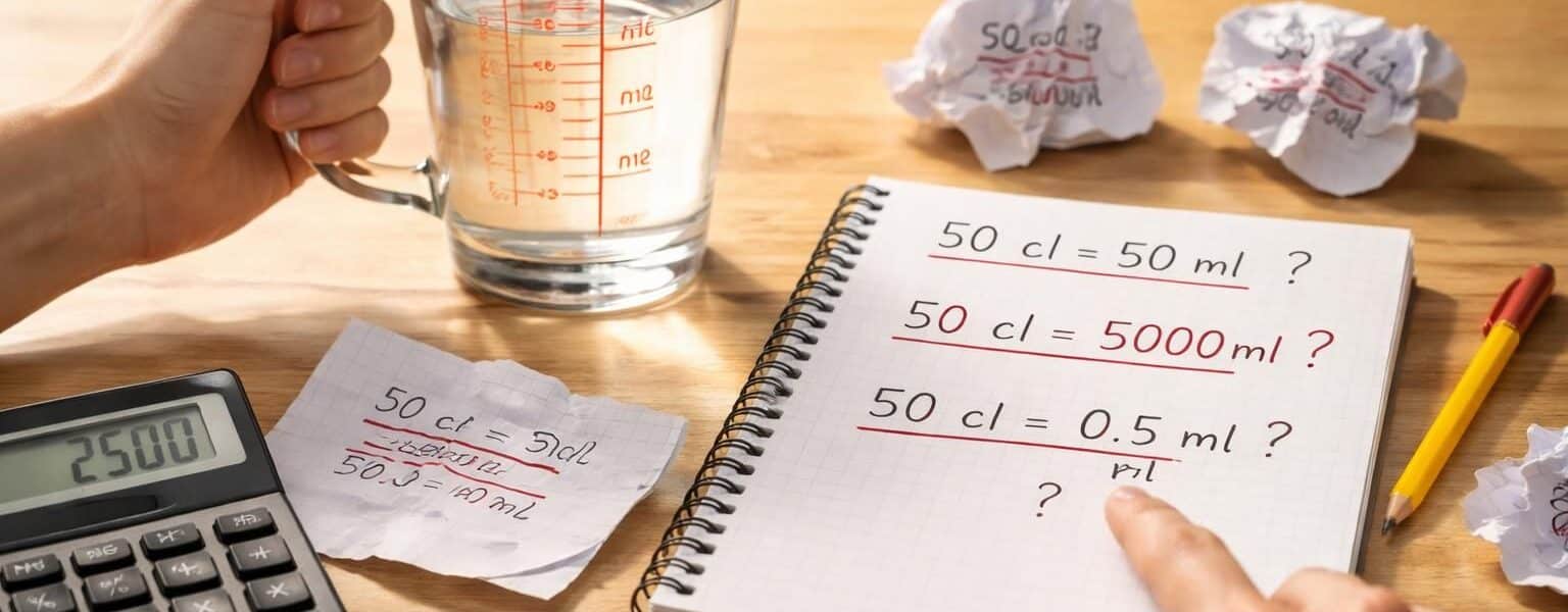 découvrez les erreurs fréquentes à éviter lors de la conversion de 50 centilitres en millilitres pour des calculs précis et fiables.