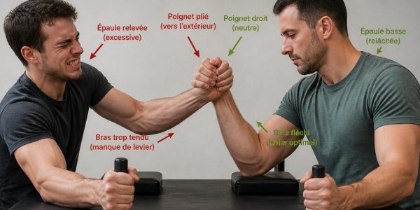 découvrez les erreurs fréquentes à éviter pour améliorer votre technique au bras de fer et prévenir les blessures lors de cet exercice intense.