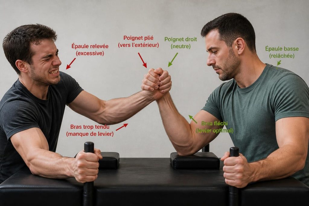 découvrez les erreurs fréquentes à éviter pour améliorer votre technique au bras de fer et prévenir les blessures lors de cet exercice intense.