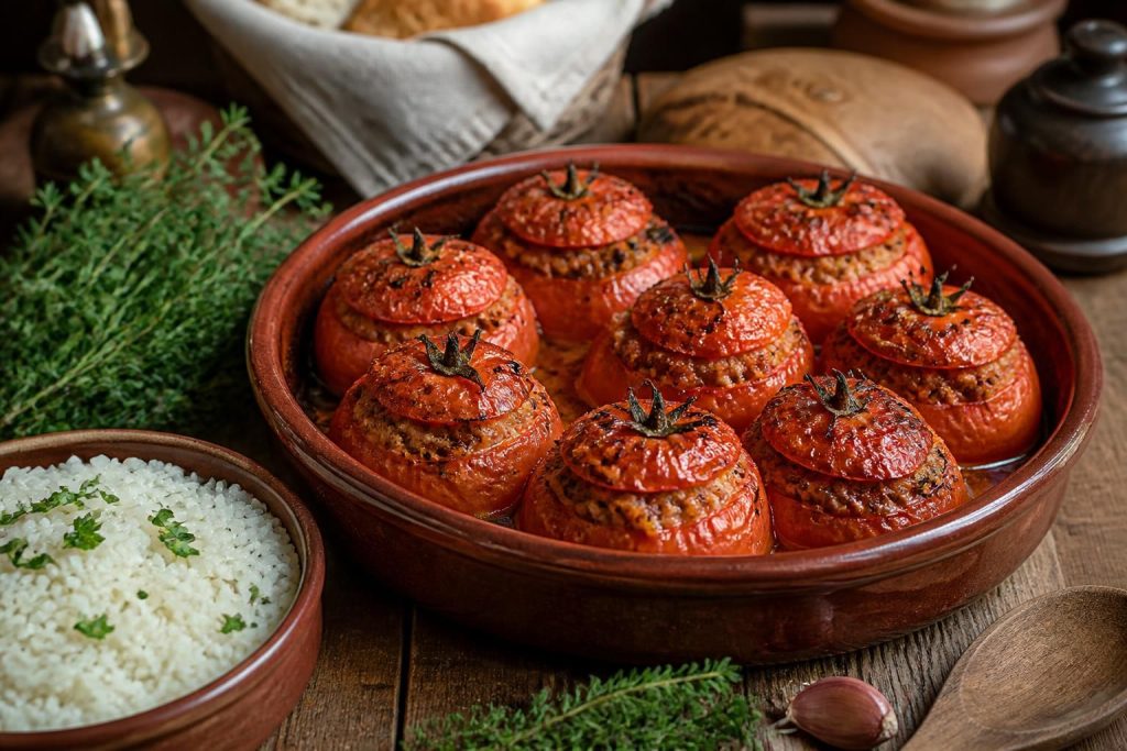 découvrez les meilleures recettes de tomates farcies traditionnelles avec du riz, un plat de grand-mère parfait pour réussir votre soirée en famille ou entre amis.